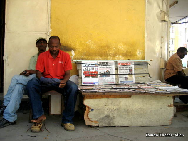 Selling the newspaper in Dar es Salaam